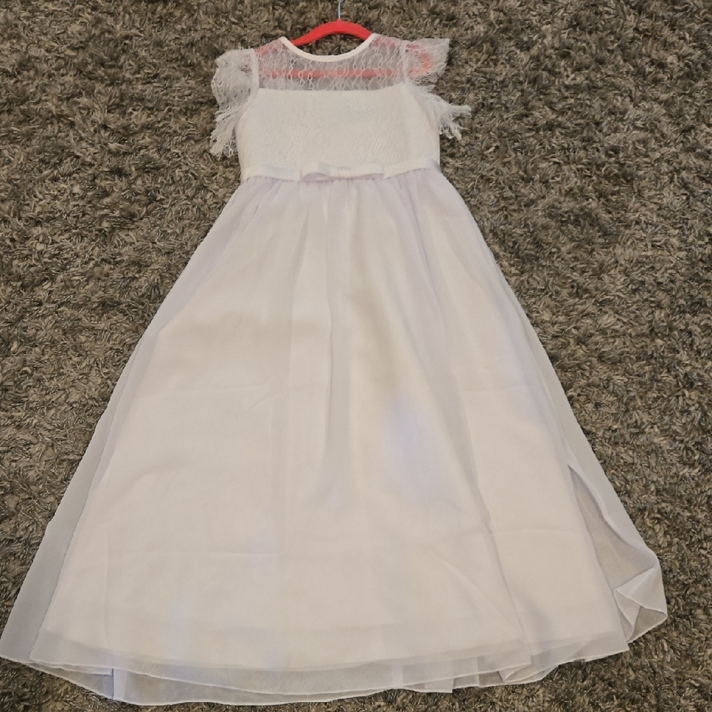 Elegant White Lace Kids Dress